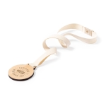 Houten medaille en katoenen koord met veiligheidssluiting vierde weergave