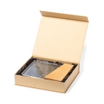 Glasplaat met houten voet in doosje met magneetsluiting kleur doorzichtig vierde weergave