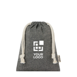 Kleine tas van gerecycled GRS-katoen met trekkoordsluiting 150 g/m2 met afdrukgebied