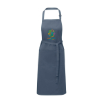Schort van katoen en polyester met verstelbare band 240 g/m² kleur cyaan blauw