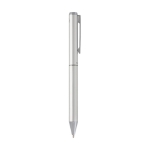Aluminium balpen en rollerball met chromen accessoires kleur zilver derde weergave zijkant