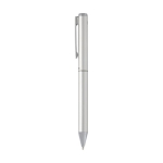 Aluminium balpen en rollerball met chromen accessoires kleur zilver vierde weergave zijkant