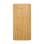 Bamboe Powerbank met LED en aan/uit-knop 20.000 mAh kleur naturel tweede weergave voorkant