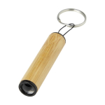 Cilindrische bamboe zaklamp sleutelhanger Bamboolight kleur naturel