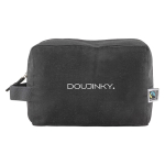 Zwarte Fairtrade katoenen toilettas met zijhandgreep 220 g/m2 kleur zwart gedetailleerde weergave 3