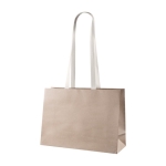 Tasje van kraftpapier met lange katoenen handvatten 150g/m2 kleur beige eerste weergave