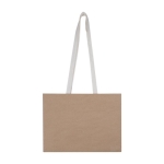 Tasje van kraftpapier met lange katoenen handvatten 150g/m2 kleur beige tweede weergave