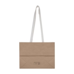 Tasje van kraftpapier met lange katoenen handvatten 150g/m2 kleur beige derde weergave