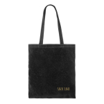 Fluwelen bedrijfstas met bijpassende lange hengsels 280g/m2 kleur zwart zesde weergave