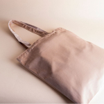 Fluwelen bedrijfstas met bijpassende lange hengsels 280g/m2 kleur naturel derde weergave