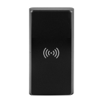 10.000 mAh gerecyclede plastic powerbank met 5W draadloos opladen kleur zwart eerste weergave