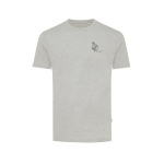 T-shirt van gerecycled en biologisch katoen 180 g/m2 Iqoniq Manuel kleur lichtgrijs gemarmerd weergave met logo