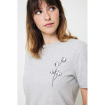 T-shirt van gerecycled en biologisch katoen 180 g/m2 Iqoniq Manuel kleur lichtgrijs gemarmerd