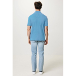 Regular fit piqué polo van eco-katoen 220 g/m2 Iqoniq Yosemite kleur cyaan blauw vierde weergave met model