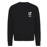 Oversized sweatshirt van ecokatoen 340 g/m2 Iqoniq kleur zwart met afdrukgebied