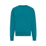 Oversized sweatshirt van ecokatoen 340 g/m2 Iqoniq kleur turkoois