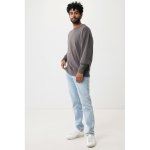 Oversized sweatshirt van ecokatoen 340 g/m2 Iqoniq kleur mat zilver tweede weergave met model