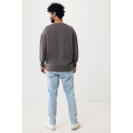 Oversized sweatshirt van ecokatoen 340 g/m2 Iqoniq kleur mat zilver vierde weergave met model