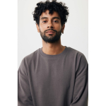 Oversized sweatshirt van ecokatoen 340 g/m2 Iqoniq kleur mat zilver vijfde weergave met model