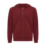 Eco-katoenen sweatshirt met rits, slim fit, Iqoniq 340 g/m2 kleur bordeaux