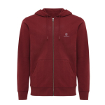 Eco-katoenen sweatshirt met rits, slim fit, Iqoniq 340 g/m2 kleur bordeaux weergave met logo