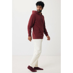Eco-katoenen sweatshirt met rits, slim fit, Iqoniq 340 g/m2 kleur bordeaux tweede weergave met model