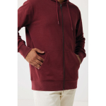 Eco-katoenen sweatshirt met rits, slim fit, Iqoniq 340 g/m2 kleur bordeaux vijfde weergave met model