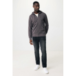 Eco-katoenen sweatshirt met rits, slim fit, Iqoniq 340 g/m2 kleur mat zilver weergave met model
