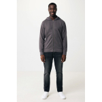 Eco-katoenen sweatshirt met rits, slim fit, Iqoniq 340 g/m2 kleur mat zilver tweede weergave met model