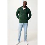 Eco-katoenen sweatshirt met rits, slim fit, Iqoniq 340 g/m2 kleur bosgroen weergave met model