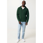 Eco-katoenen sweatshirt met rits, slim fit, Iqoniq 340 g/m2 kleur bosgroen tweede weergave met model