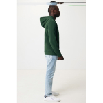 Eco-katoenen sweatshirt met rits, slim fit, Iqoniq 340 g/m2 kleur bosgroen derde weergave met model