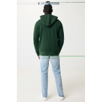 Eco-katoenen sweatshirt met rits, slim fit, Iqoniq 340 g/m2 kleur bosgroen vierde weergave met model
