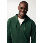 Eco-katoenen sweatshirt met rits, slim fit, Iqoniq 340 g/m2 kleur bosgroen vijfde weergave met model