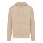 Eco-katoenen sweatshirt met rits, slim fit, Iqoniq 340 g/m2 kleur lichtbruin
