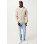 Eco-katoenen sweatshirt met rits, slim fit, Iqoniq 340 g/m2 kleur lichtbruin tweede weergave met model