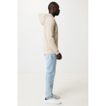 Eco-katoenen sweatshirt met rits, slim fit, Iqoniq 340 g/m2 kleur lichtbruin derde weergave met model