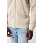 Eco-katoenen sweatshirt met rits, slim fit, Iqoniq 340 g/m2 kleur lichtbruin