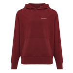 Relaxed fit sweater van eco-katoen 340 g/m2 Iqoniq Yoho kleur bordeaux weergave met logo