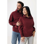 Relaxed fit sweater van eco-katoen 340 g/m2 Iqoniq Yoho kleur bordeaux weergave met model