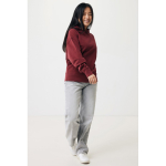 Relaxed fit sweater van eco-katoen 340 g/m2 Iqoniq Yoho kleur bordeaux tweede weergave met model