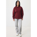 Relaxed fit sweater van eco-katoen 340 g/m2 Iqoniq Yoho kleur bordeaux derde weergave met model
