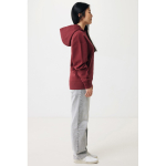 Relaxed fit sweater van eco-katoen 340 g/m2 Iqoniq Yoho kleur bordeaux vierde weergave met model