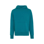 Relaxed fit sweater van eco-katoen 340 g/m2 Iqoniq Yoho kleur turkoois