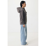 Relaxed fit sweater van eco-katoen 340 g/m2 Iqoniq Yoho kleur mat zilver vierde weergave met model