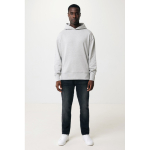 Relaxed fit sweater van eco-katoen 340 g/m2 Iqoniq Yoho kleur lichtgrijs tweede weergave met model