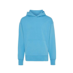 Relaxed fit sweater van eco-katoen 340 g/m2 Iqoniq Yoho kleur cyaan blauw