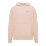 Relaxed fit sweater van eco-katoen 340 g/m2 Iqoniq Yoho kleur rose paztel weergave met logo