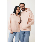 Relaxed fit sweater van eco-katoen 340 g/m2 Iqoniq Yoho kleur rose paztel weergave met model