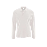 Herenpolo met lange mouwen van 100% katoen 180 g/m2 SOL'S Perfect kleur wit negende weergave